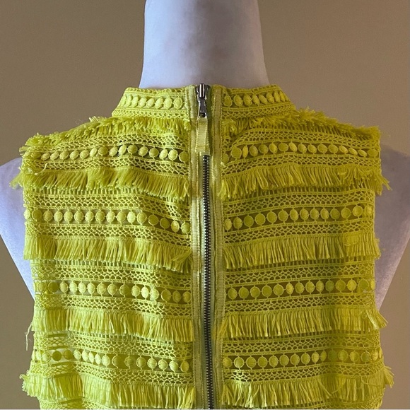 J.Crew Citrus Neon Yellow Fringe Sleeveless Sheath Dress - Picture 5 of 8